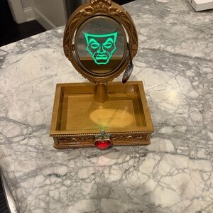 Disney Gold Villain Snow White Queen Vanity Mirror with Green LED Design